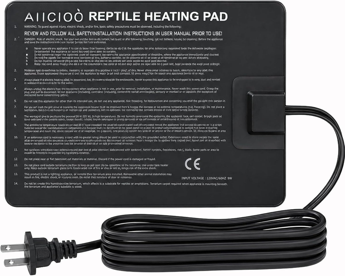 Reptile Heating Pad - Hermit Crab Heater Heat Mat for Reptiles Snake Lizard Terrarium 8 Watt