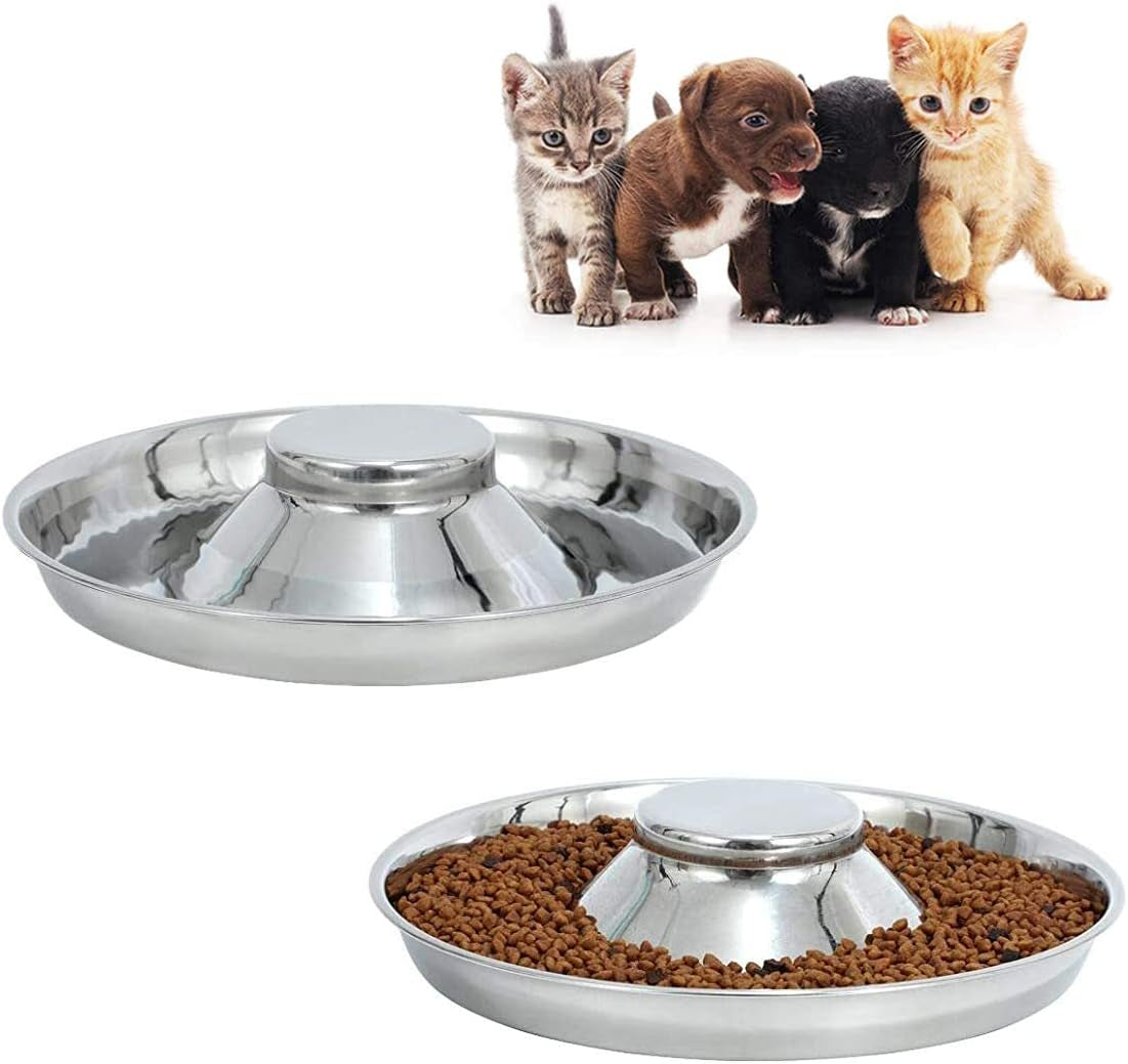 Stainless Steel Puppy Kitten Dish 11.8 Inch (2 Pack)