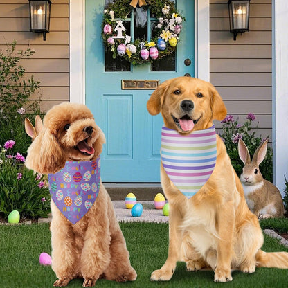 Easter Dog Bandanas Large 3PCS, 6 Pattern Scarf for Boy and Girl