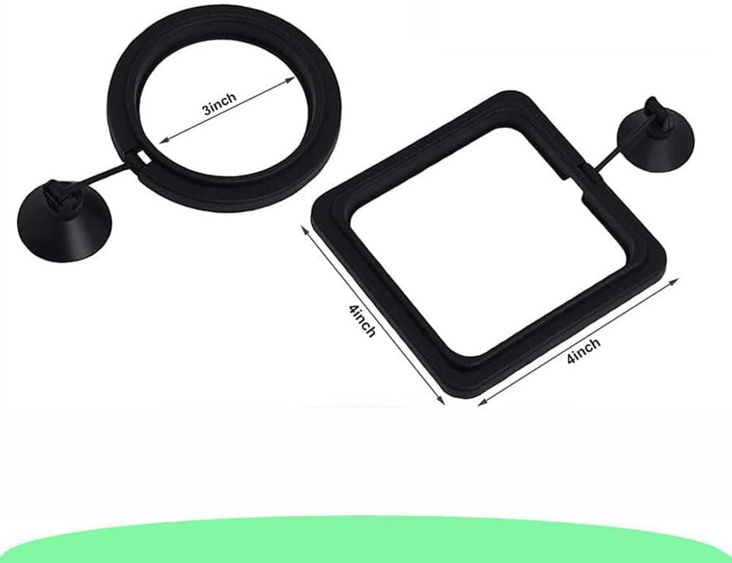 2Pcs Feeding Fish Ring Set, Fish Food Feeder +Thermometer Strip, Tank Decor, Aquarium Tank Accessories for Floating Foods, for Betta, Guppy, Goldfish Etc