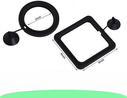 2Pcs Feeding Fish Ring Set, Fish Food Feeder +Thermometer Strip, Tank Decor, Aquarium Tank Accessories for Floating Foods, for Betta, Guppy, Goldfish Etc