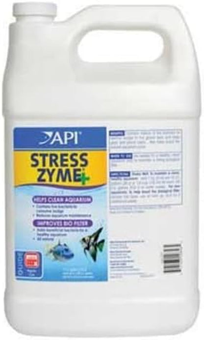 Stress Zyme Freshwater and Saltwater Aquarium Cleaning Solution 1-Gallon Bottle