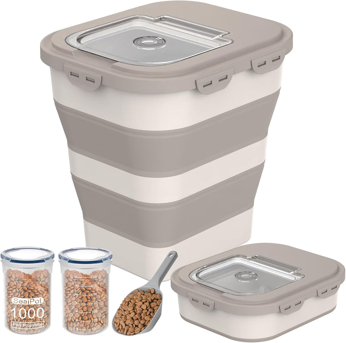 35-40Lbs Airtight Dog Food Storage Container,Collapsible Dog Food Container