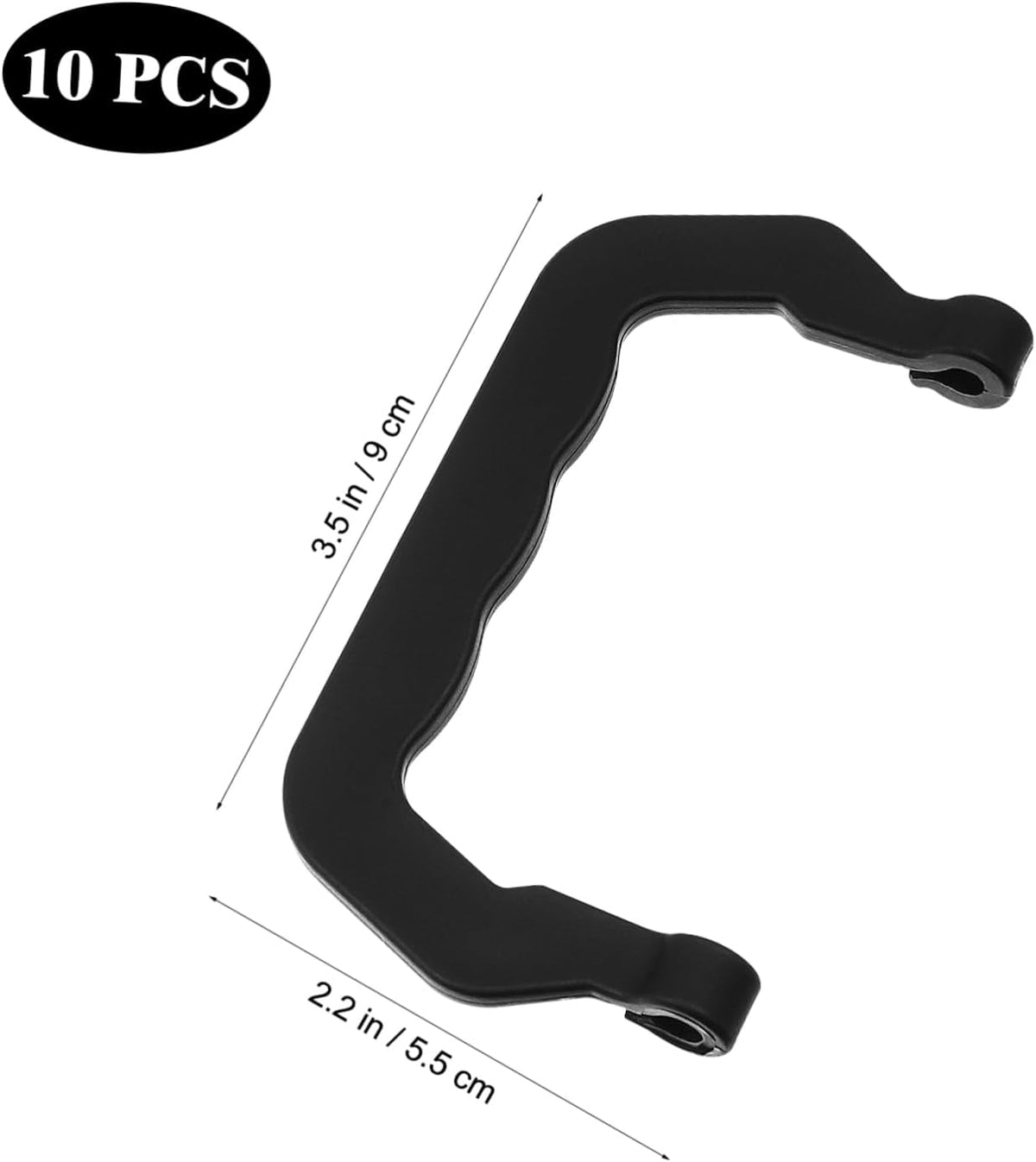 10Pcs Plastic Cage Handle Replacement Handle for Pet Carrier for Outdoor Travel Pet Cage Carrier (Black)