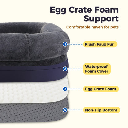 Foldable Dog Bed for Adult, Kids, Plush Pet Couch Bed for Large Dogs, Washable Pet Sofa Bed with Non-Slip Bottom Dog Accessories