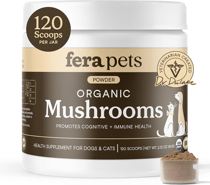 Mushroom Supplement for Dogs & Cats with Turkey Tail, 120 Scoops