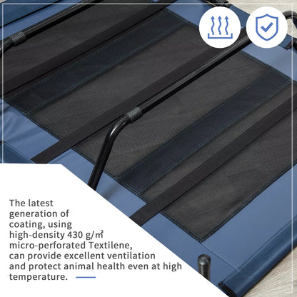 Pawhut 48" X 36" Elevated Breathable Dog Bed Portable Pet Cot W/ Carry Bag Metal Frame Breathable Mesh Indoor and Outdoor