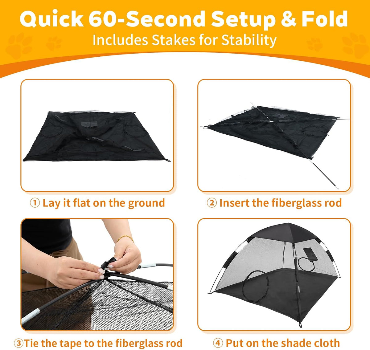 Portable Pet Tent for Cats Outdoor Camping Playpen Sunshade Cat Enclosures for Indoor Kittens Rabbits Guinea Pigs Small Animals Mesh House