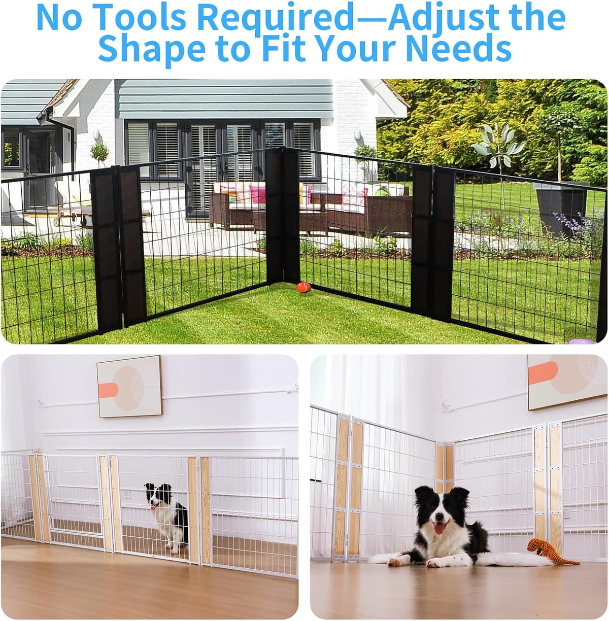 Furniture Style Dog Playpen 32" H, 6 Panels, White