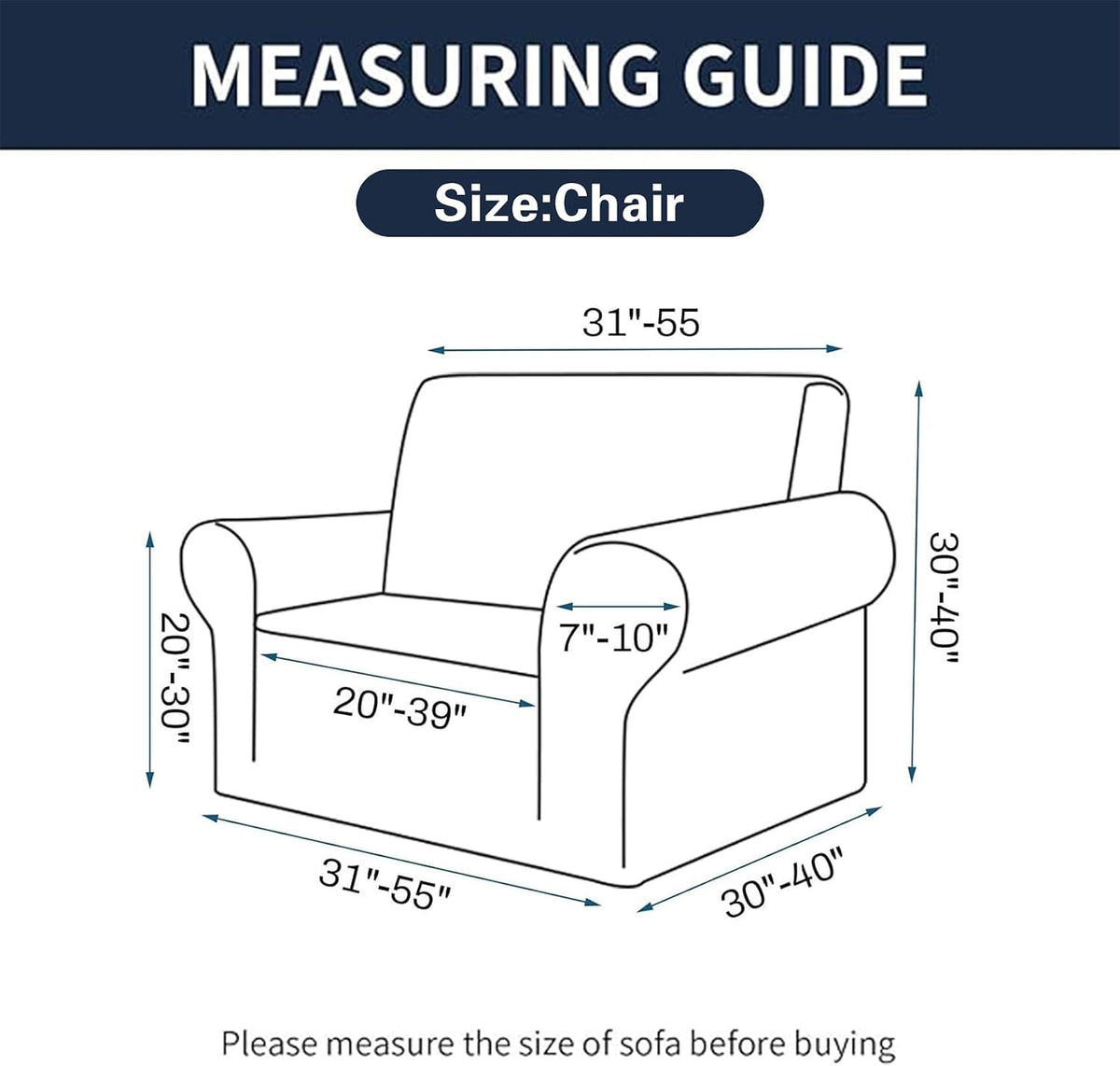 2026 New Stretch Chair Sofa Slipcovers Couch Cover for 1 Seater Furniture Protector Sofa Covers with Elastic Bottom Jacquard Fabric Small Checks for Pets, Kids - Beige