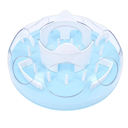 Interactive Cat Puzzle Feeder Funny Cat Puzzle Food Dispenser Enrichment Toy for Pets Play and Exercise Blue