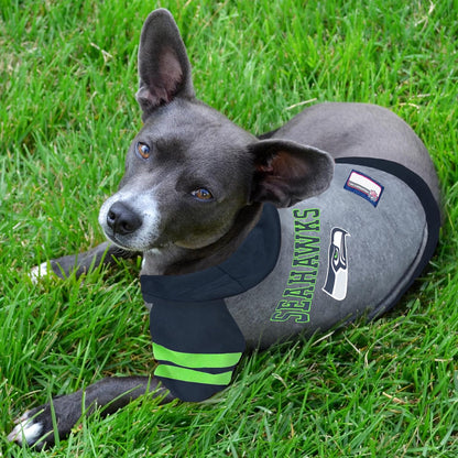 NFL Seattle Seahawks Hoodie for Dogs & Cats. | NFL Football Licensed Dog Hoody Tee Shirt, X-Small | Sports Hoody T-Shirt for Pets | Licensed Sporty Dog Shirt