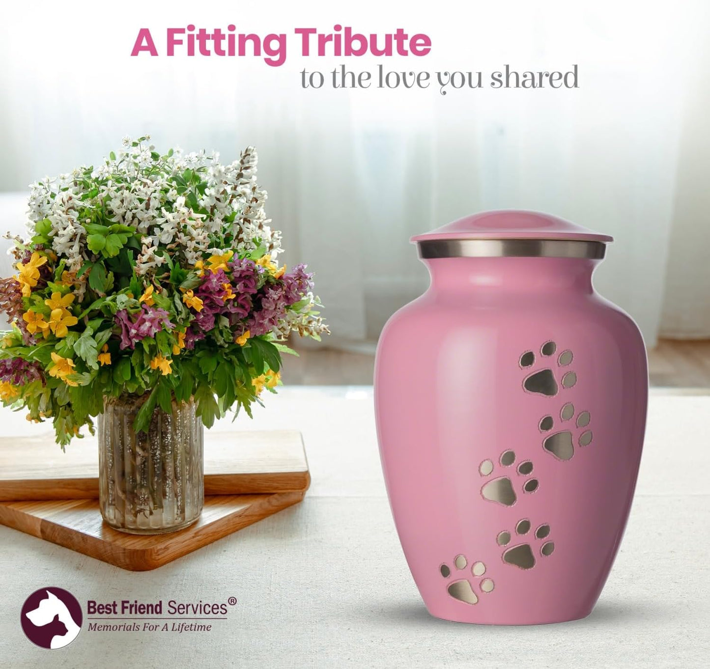 Ottillie Legacy Pink/Pewter/Vert Urn, up to 115Lbs