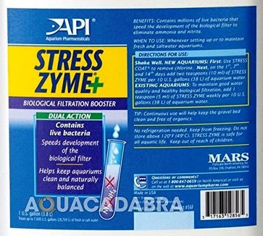 Stress Zyme Freshwater and Saltwater Aquarium Cleaning Solution 1-Gallon Bottle